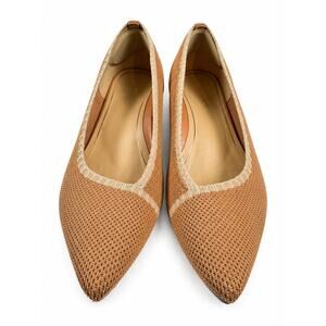 Vionic Dahlia Knit Flats Womens Size 8 Tan Pointed Toe Comfort Slip On Shoes